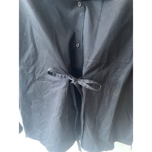 Hermès Womens Black Long-Sleeve Button-Up Shirt With Waist Tie Detail 100% Cotto - Picture 5 of 9